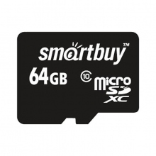 Карта памяти Smart Buy microSDХC (Class 10) 64Гб с адаптером (SB64GBSDCL10-01)