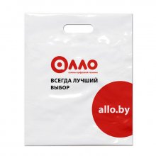 Пакет полиэтиленовый, 300*370*0,040, с логотипом Алло, 2+0, белый