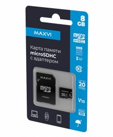 Карта памяти Maxvi microSDНС 8GB class 10 (MSD8GBC10V10)