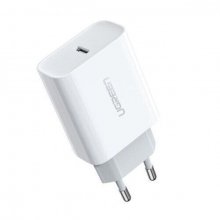СЗУ UGREEN CD137-50698, 1 USB-C, 20W PD + кабель Type-C - Lightning 1m, Mfi, белое