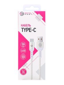 Дата-кабель Digitalpart TC-310 Type-C (5А), белый