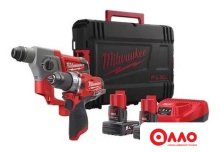 Наборы электроинструментов Milwaukee 4933459813 (шуруповерт, перфоратор, 2 АКБ, кейс)