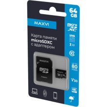 Карта памяти Maxvi microSDXC 64GB class 10 (MSD64GBC10V30)