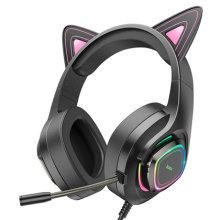 Наушники HOCO W107, черно-фиолетовые
