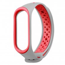 Ремешок Bingo Sport для Xiaomi Mi Band 3/4, серо-красный