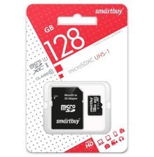 Карта памяти Smart Buy microSDХC (Class 10) 128Гб с адаптером