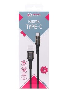 Дата-кабель Digitalpart TC-350T Type-C (5А), черный