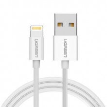 Дата-кабель UGREEN US155-20730, USB-A 2.0 Lightning, MFI, 2,4A, 2m, белый