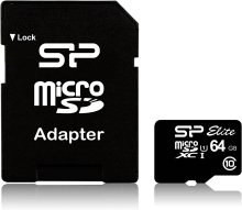 Карта памяти SILICON POWER 64GB (SP064GBSTXBU1V10SP) с адаптером