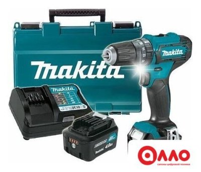 Ударная дрель-шуруповерт Makita HP333DWME (с 2-мя АКБ, кейс)