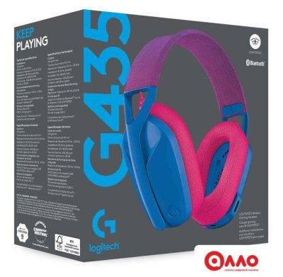 Наушники Logitech G435 Lightspeed (синий/малиновый)