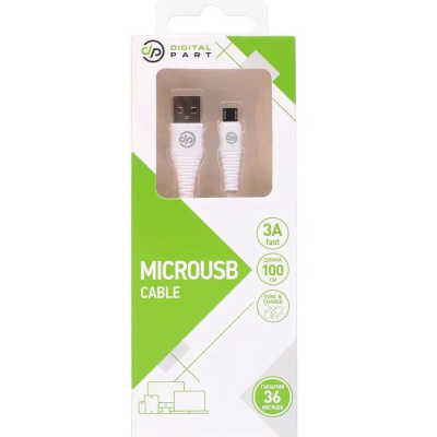Дата-кабель Digitalpart MC-302 micro-USB (3А), белый