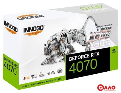 Видеокарта Inno3D GeForce RTX 4070 Twin X2 OC White N40702-126XX-183052V