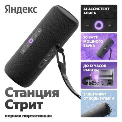 Портативная колонка Яндекс.Станция Стрит (YNDX-00030), черная