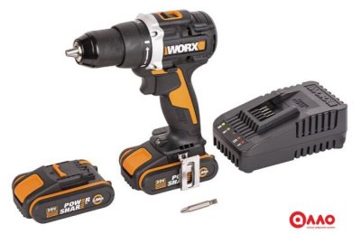 Дрель-шуруповерт Worx WX102 (с 2-мя АКБ, кейс)
