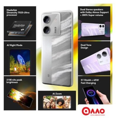 Телефон POCO M7 Pro 5G 8GB/256GB международная версия (серебристый)