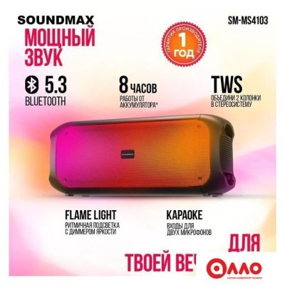 Беспроводная колонка Soundmax SM-MS4103 Беспроводная колонка Soundmax SM-MS4103