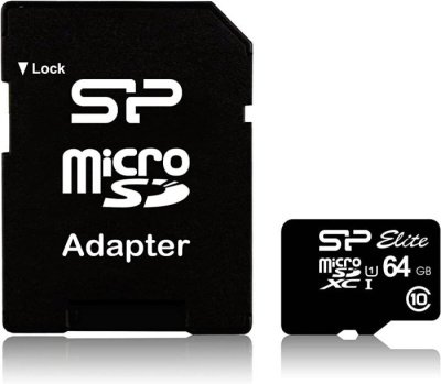 Карта памяти SILICON POWER 64GB (SP064GBSTXBU1V10SP) с адаптером