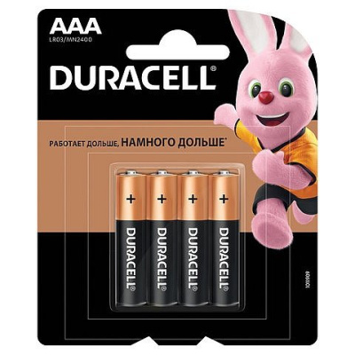 Батарейки DURACELL AAA Блистер 4шт (LR03/MN2400)
