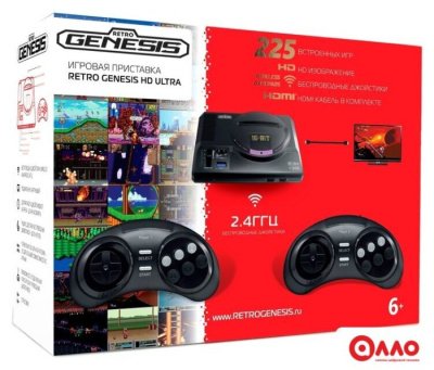 Игровая приставка Retro Genesis HD Ultra (2 геймпада, 225 игр)