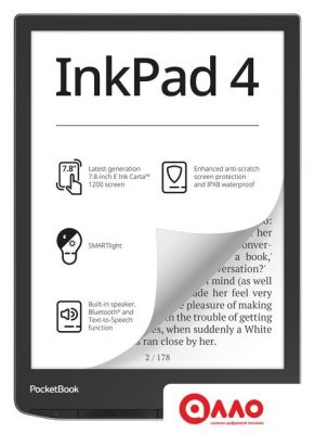Электронная книга PocketBook 743G InkPad 4 (черный/серебристый)