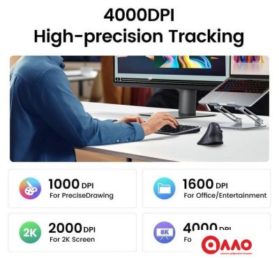 Вертикальная мышь Ugreen MU008 25444 (черный) Вертикальная мышь Ugreen MU008 25444 (черный)