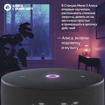 Портативная колонка Яндекс.станция Мини 3 YNDX-00027, черная