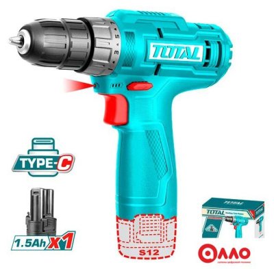 Дрель-шуруповерт Total TDLI12428 (с 1-м АКБ, без ЗУ) Дрель-шуруповерт Total TDLI12428 (с 1-м АКБ, без ЗУ)