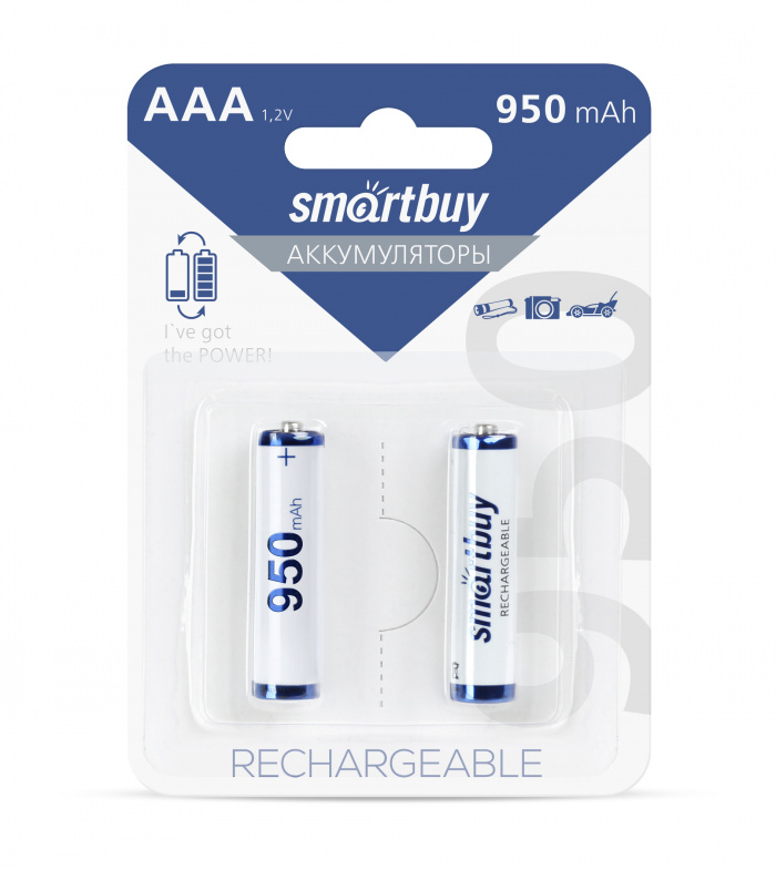 Аккумуляторы NiMh Smartbuy AAA/2BL 950 mAh (SBBR-3A02BL950)